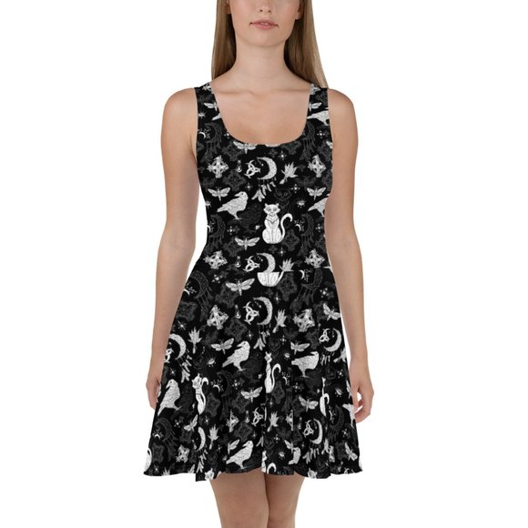 Gothic Mystic Cat Dress - Picture 3 of 10